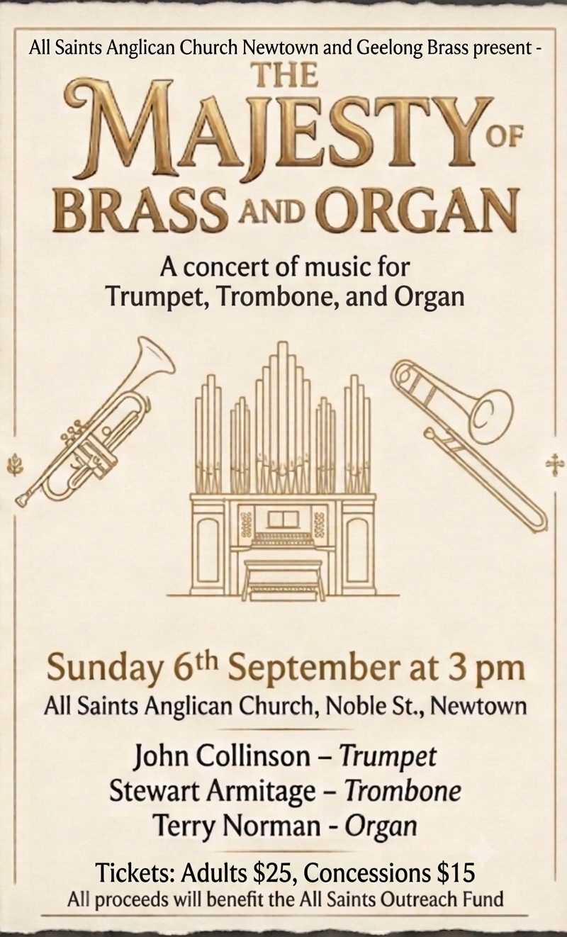 Poster for The Majesty of Brass and Organ concert, 6 September 2026